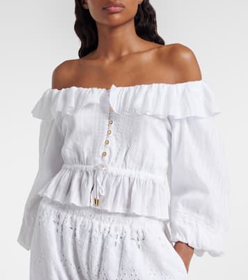 Off-Shoulder-Bluse Corrine aus Baumwollpopeline | Melissa Odabash