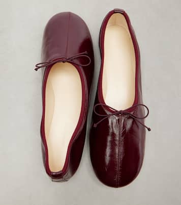 Gathered leather ballet flats | Phoebe Philo