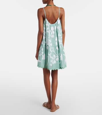 Abito corto in cotone con stampa floreale | Juliet Dunn