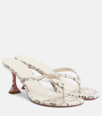 Juliette snake-print leather thong sandals | Amina Muaddi