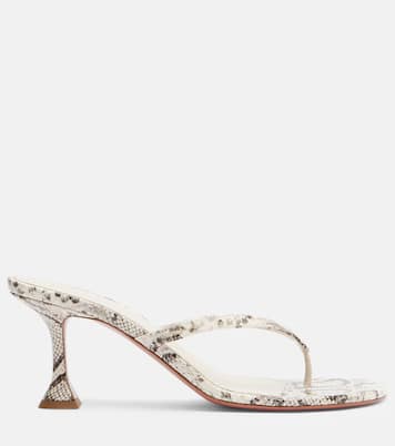 Juliette snake-print leather thong sandals | Amina Muaddi