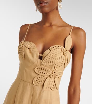 Combinaison en lin à appliqués floraux | Farm Rio