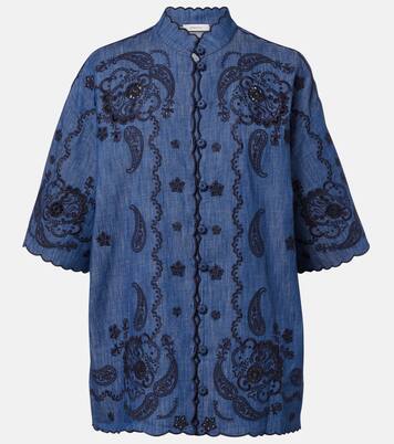 Aster embroidered denim shirt | Zimmermann