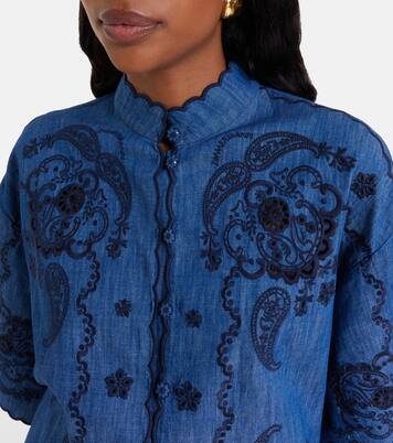 Aster embroidered denim shirt | Zimmermann