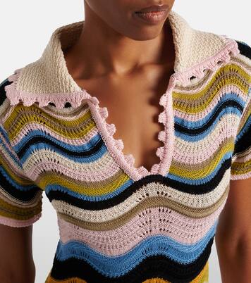 Chevron crochet cotton polo dress | La DoubleJ
