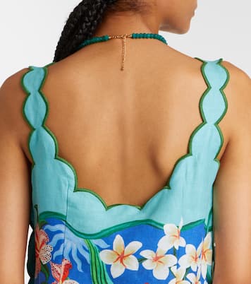 Garden printed scalloped linen minidress | Farm Rio