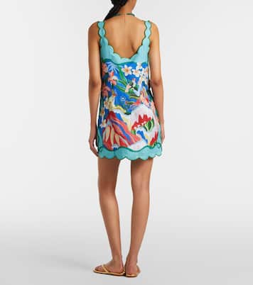Garden printed scalloped linen minidress | Farm Rio