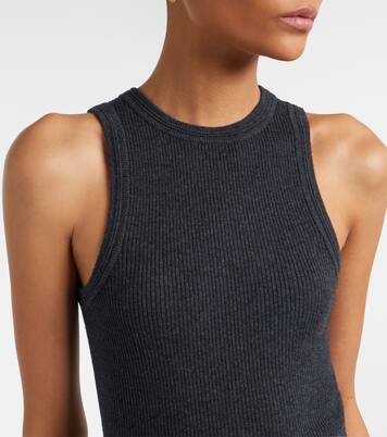 Amya ribbed-knit cotton and cashmere tank top | Lisa Yang