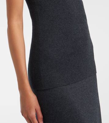 Amya ribbed-knit cotton and cashmere tank top | Lisa Yang
