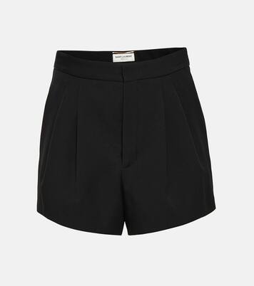 Virgin wool high-rise shorts | Saint Laurent