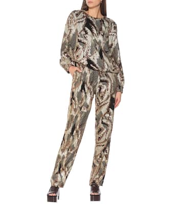 Sequined high-rise straight pants | Dries Van Noten