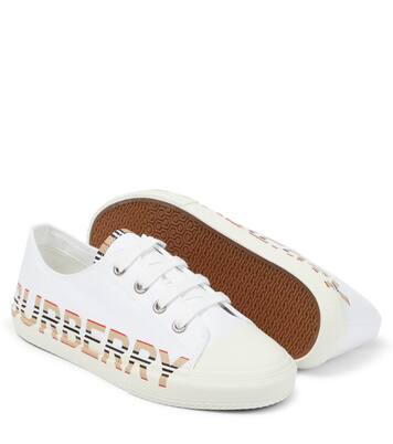 로고 코튼 개버딘 스니커즈 | Burberry Kids