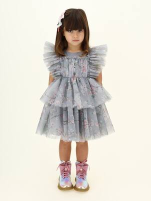 Robe en tulle à fleurs | Monnalisa