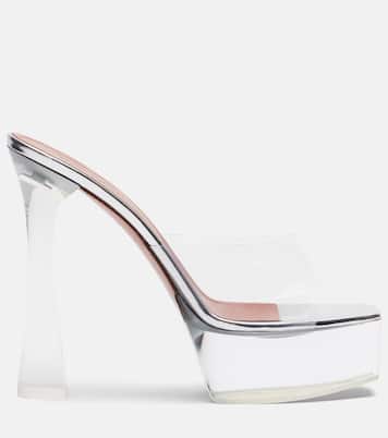Dalida Glass PVC platform mules | Amina Muaddi