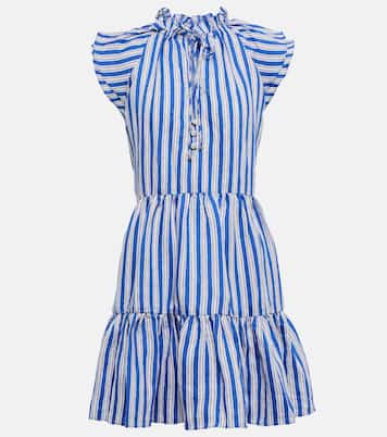 Robe rayée en lin mélangé | Veronica Beard
