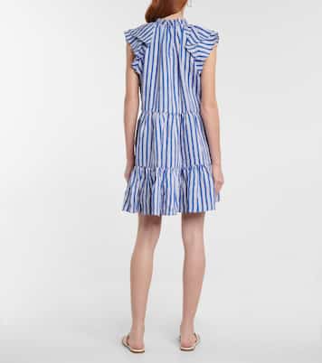 Robe rayée en lin mélangé | Veronica Beard