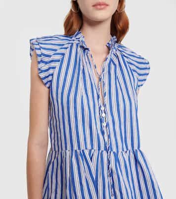 Robe rayée en lin mélangé | Veronica Beard