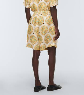 Printed silk shorts | Commas