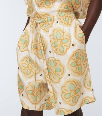Printed silk shorts | Commas