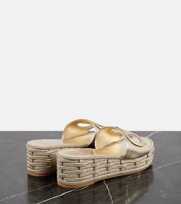 VLogo Signature metallic leather slides | Valentino Garavani