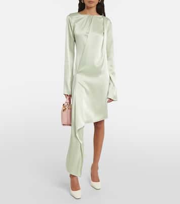 Robe midi asymétrique en satin | JW Anderson
