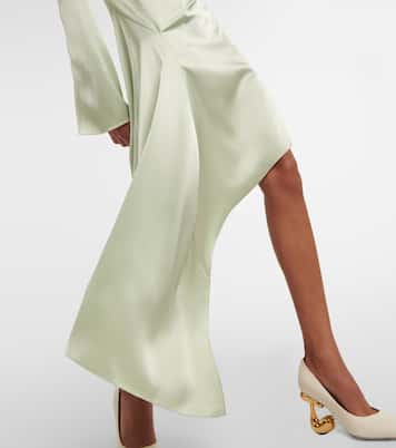 Robe midi asymétrique en satin | JW Anderson