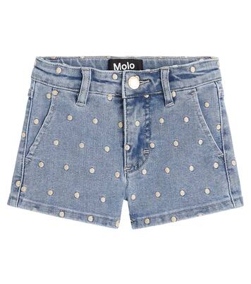 Alvira polka-dot embroidered denim shorts | Molo