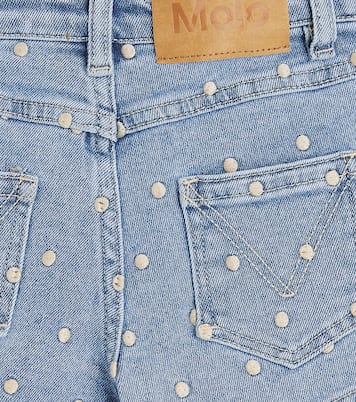 Alvira polka-dot embroidered denim shorts | Molo