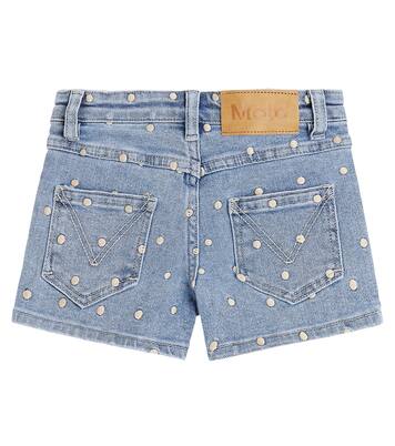 Alvira polka-dot embroidered denim shorts | Molo