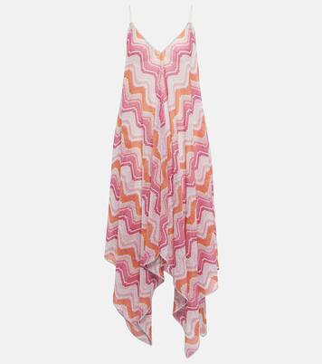 Robe longue asymétrique en lamé | Missoni