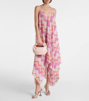 Robe longue asymétrique en lamé | Missoni