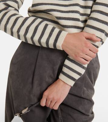 Pull rayé en cachemire mélangé | Brunello Cucinelli