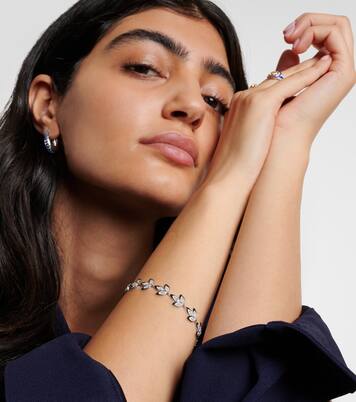 Bracelet Enamel Leaf en or blanc 18 ct et diamants | Kamyen