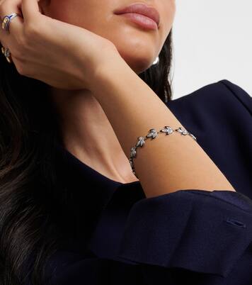 Bracelet Enamel Leaf en or blanc 18 ct et diamants | Kamyen
