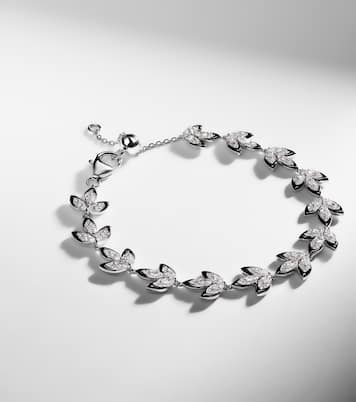 Bracelet Enamel Leaf en or blanc 18 ct et diamants | Kamyen