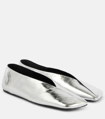 Ballerines en cuir métallisé | Jil Sander