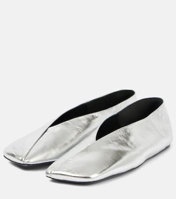 Ballerines en cuir métallisé | Jil Sander