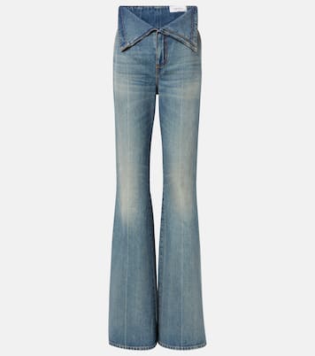 Faded high-rise bootcut jeans | McQueen