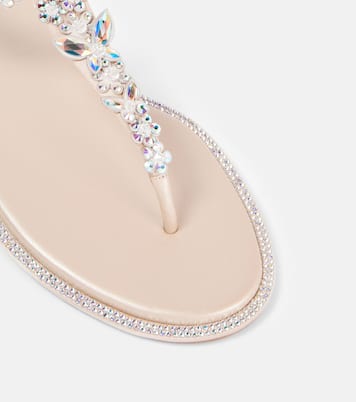 Sandalen aus Satin mit Kristallen | Rene Caovilla