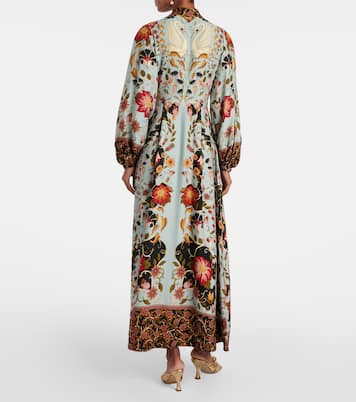 Robe longue Blue Flowing Beauty à fleurs | Farm Rio