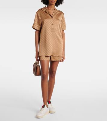 Blusa de satén con GG | Gucci