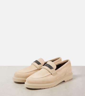 Mocasines de ante con cuentas monili | Brunello Cucinelli