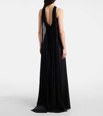 Abito lungo Paige in raso con pizzo | The New Arrivals Ilkyaz Ozel