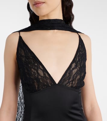 Abito lungo Paige in raso con pizzo | The New Arrivals Ilkyaz Ozel