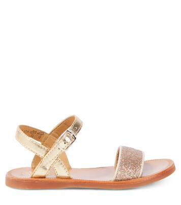 Plagette glitter leather sandals | Pom d'Api