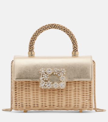 Tote Bag Jewel Efflorence Mini aus Rattan | Roger Vivier