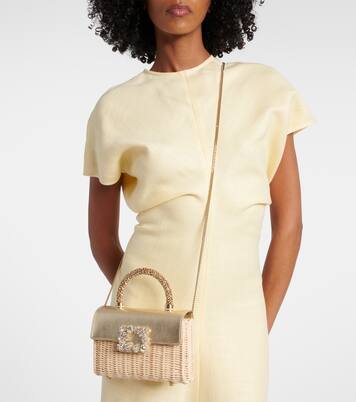 Tote Bag Jewel Efflorence Mini aus Rattan | Roger Vivier