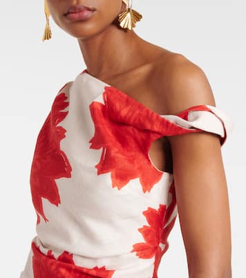 Top in lino con stampa floreale | SIR