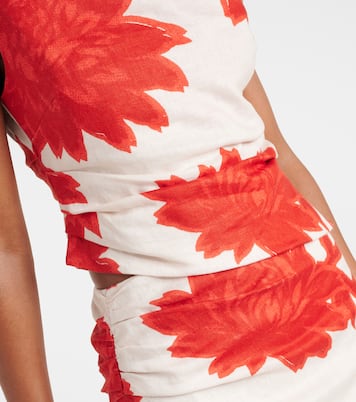 Top in lino con stampa floreale | SIR