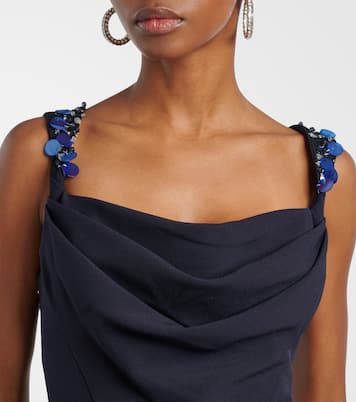 فستان سهرة من الكريب مع تزيين Melina | Safiyaa